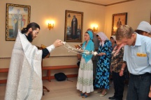 Молебен пред иконой Пресвятой Богородицы «Всецарица», пятилетие храма, расположенного на территории онкологического центра. 31 августа 2011