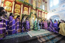 Первосвятительский визит в Иркутскую епархию. Божественная литургия в Знаменском женском монастыре Иркутска. Хиротония архимандрита Серафима (Кузьминова) во епископа Каменского и Алапаевского