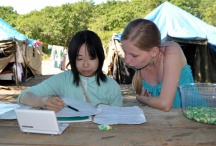 Крещение Сатоми Мидзогути в Японском море.  Межепархиальный молодежный слет «Андреевский городок».